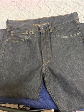 Levi's Men's Straight Jeans in Dark Indigo with Contrast Stitching